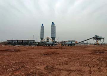  800T/H subgrade concrete continuous mixing plant was completed